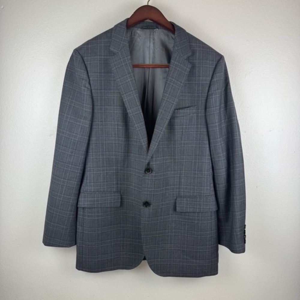 HUGO BOSS "The James4" Mens Blazer Plaid Grey Jacket Coat - 42L